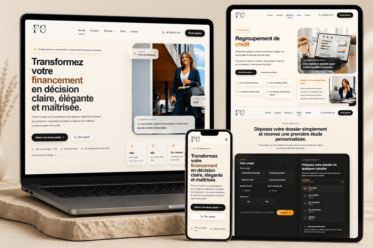 France Courtier website preview